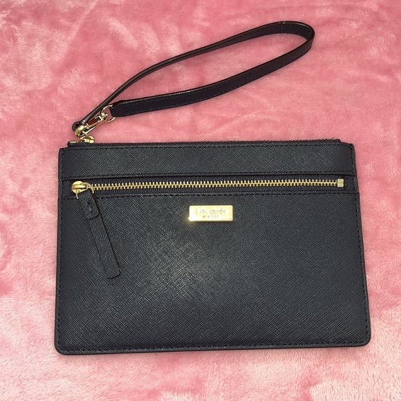 Kate Spade Navy Blue Classic Leather Wristlet Clutch NWOT - Picture 11 of 11